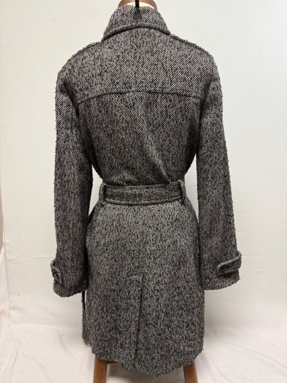 Black and White Woven Trench Coat Banana Republic Size M - Picture 4 of 6